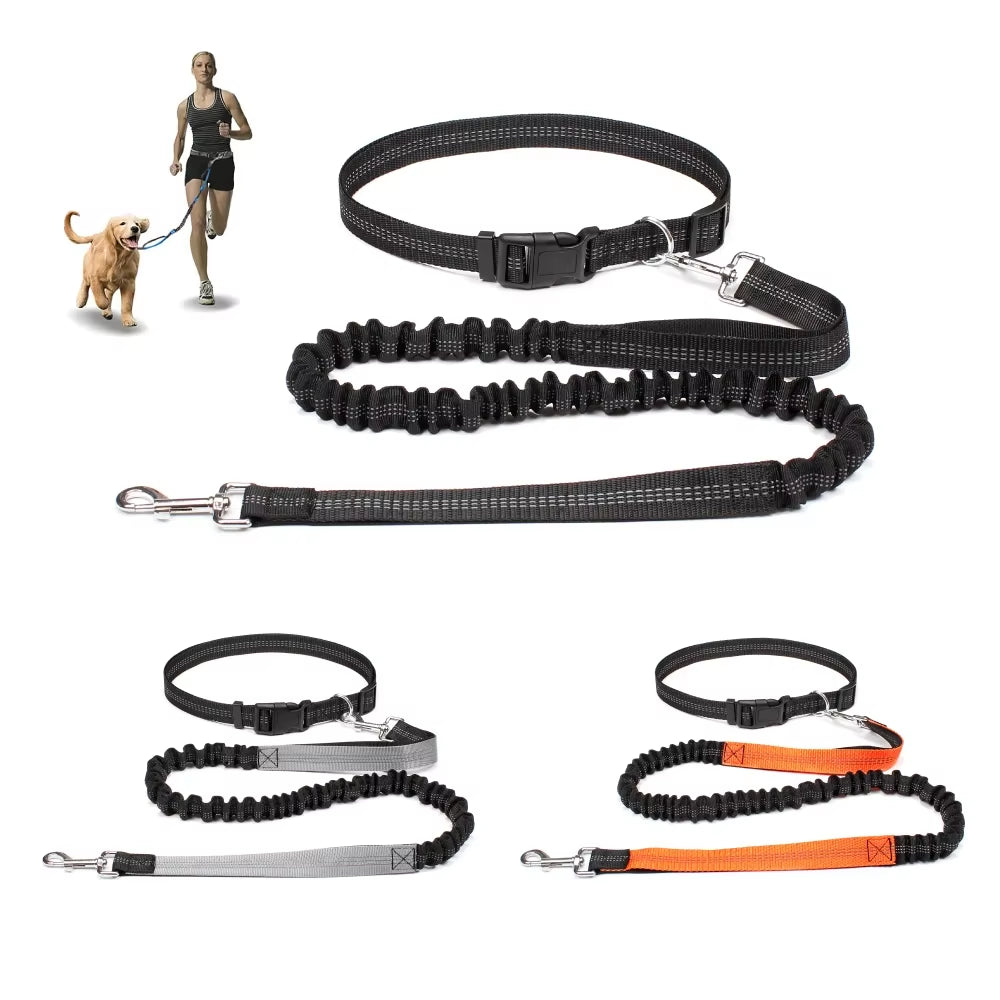 Adjustable Hands-Free Dog Leash for Walking, Running, and Jogging with Waist Belt and Chest Strap - Dog Accessories