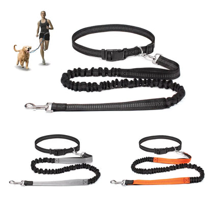 Adjustable Hands-Free Dog Leash for Walking, Running, and Jogging with Waist Belt and Chest Strap - Dog Accessories