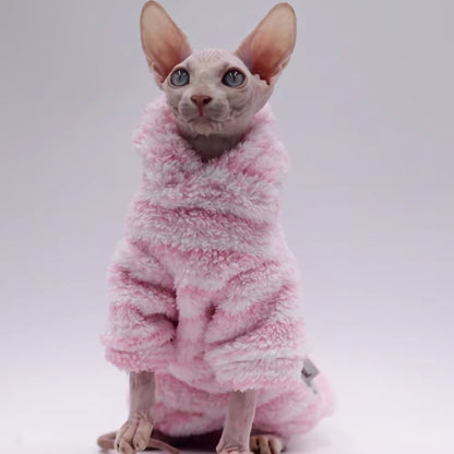 DUOMASUMI Winter Sweater for Sphynx Cats - Fashionable and Comfortable Thickened Clothing for Hairless Cats