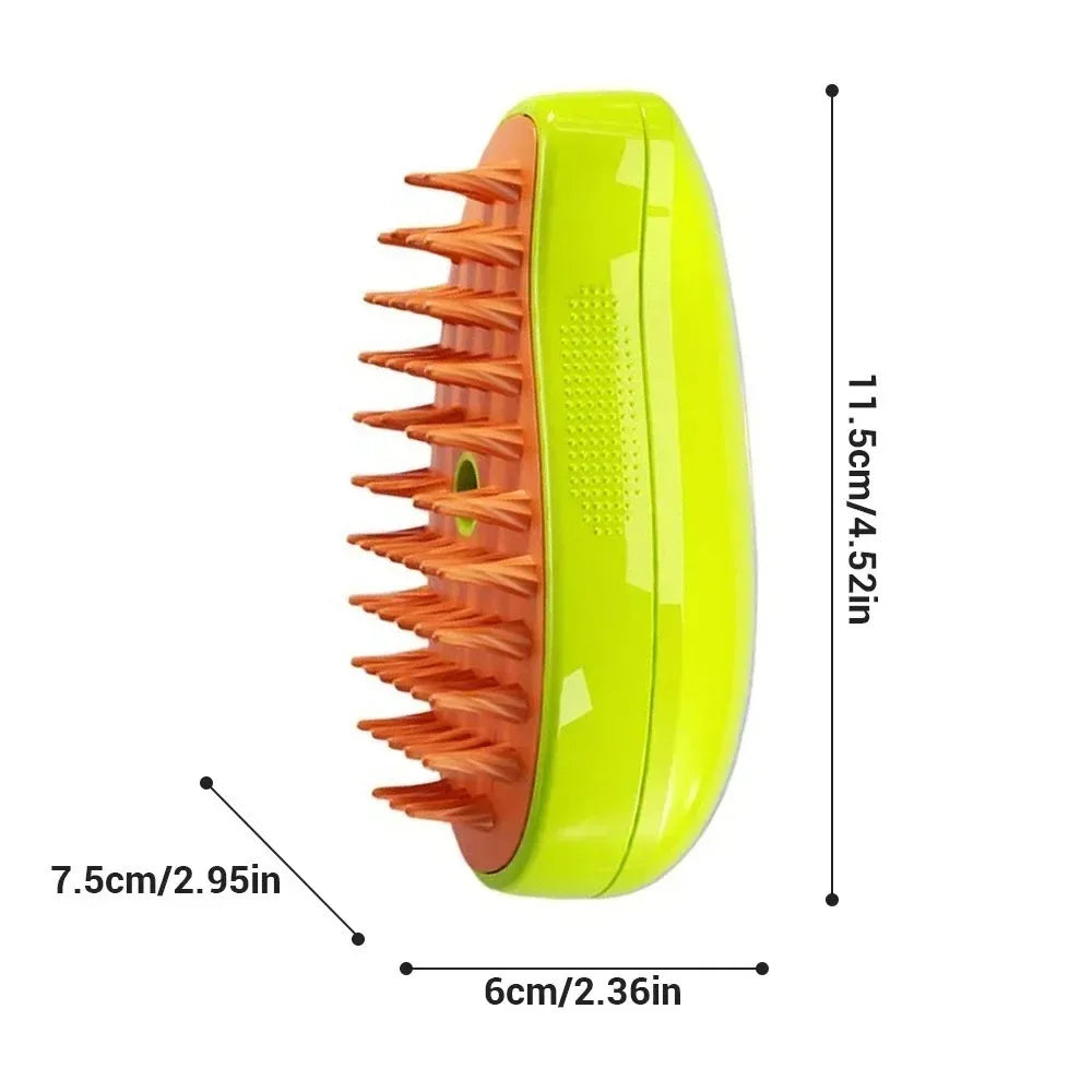 3-in-1 Electric Pet Grooming Tool: Steam Brush with Sprayer for Massage and Shedding Control for Cats and Dogs