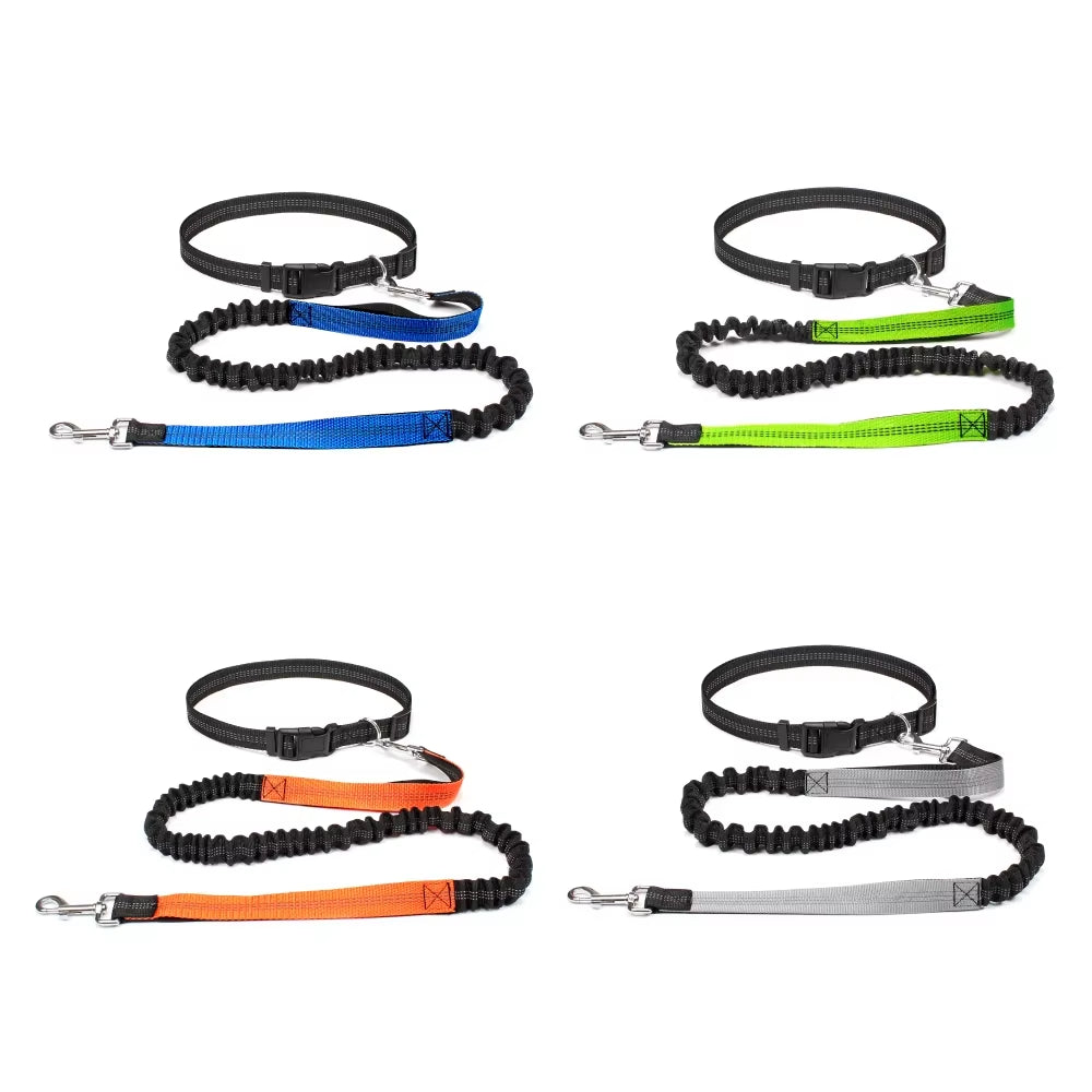 Adjustable Hands-Free Dog Leash for Walking, Running, and Jogging with Waist Belt and Chest Strap - Dog Accessories