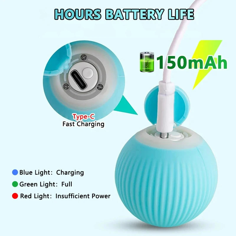 Smart Interactive Rolling Ball for Cats - Automatic Electronic Toy for Indoor Play and Engagement