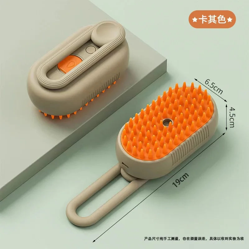3-in-1 Electric Pet Grooming Tool: Steam Brush with Sprayer for Massage and Shedding Control for Cats and Dogs