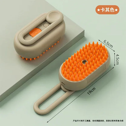 3-in-1 Electric Pet Grooming Tool: Steam Brush with Sprayer for Massage and Shedding Control for Cats and Dogs