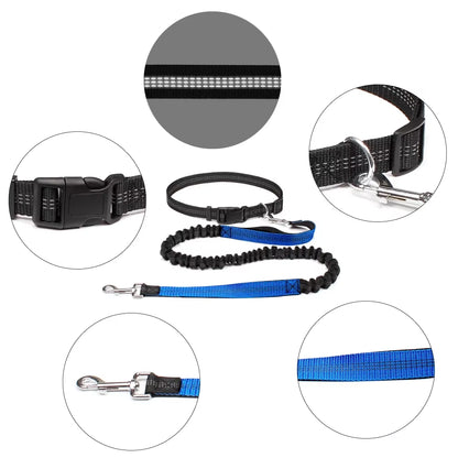 Adjustable Hands-Free Dog Leash for Walking, Running, and Jogging with Waist Belt and Chest Strap - Dog Accessories