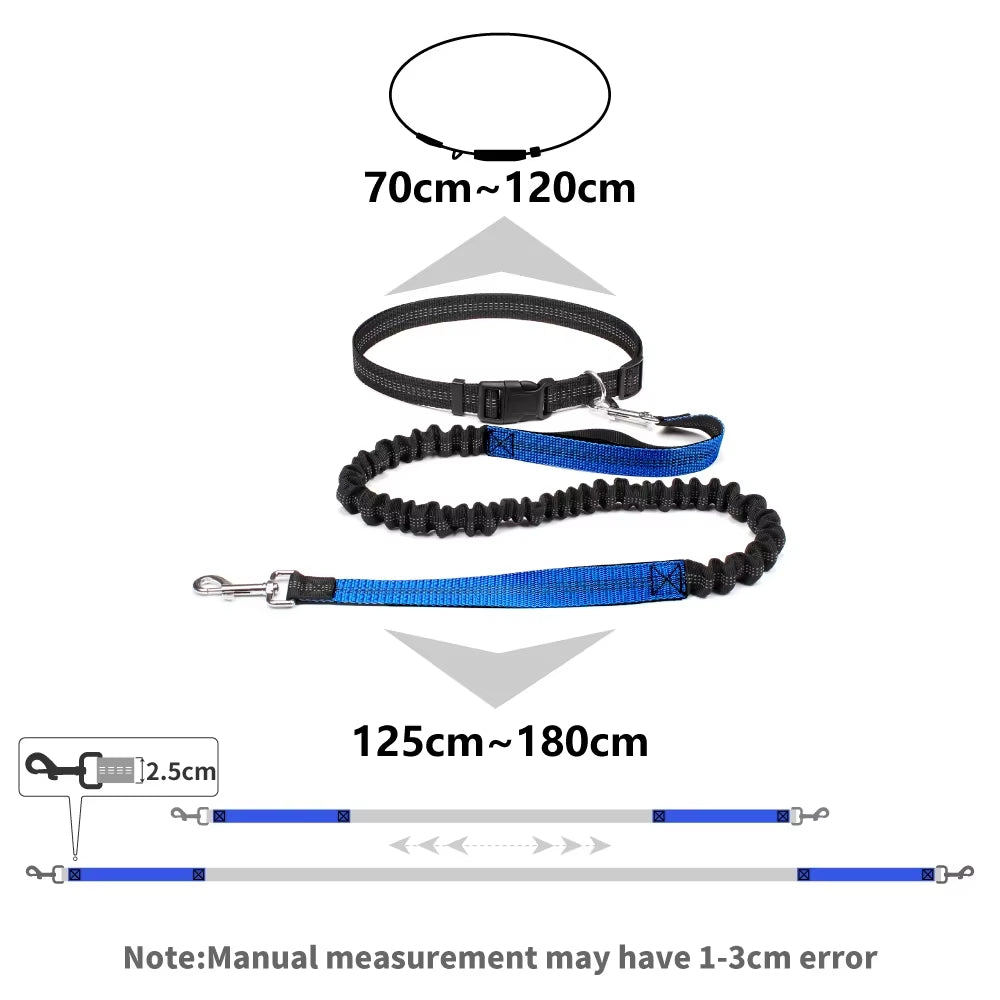 Adjustable Hands-Free Dog Leash for Walking, Running, and Jogging with Waist Belt and Chest Strap - Dog Accessories