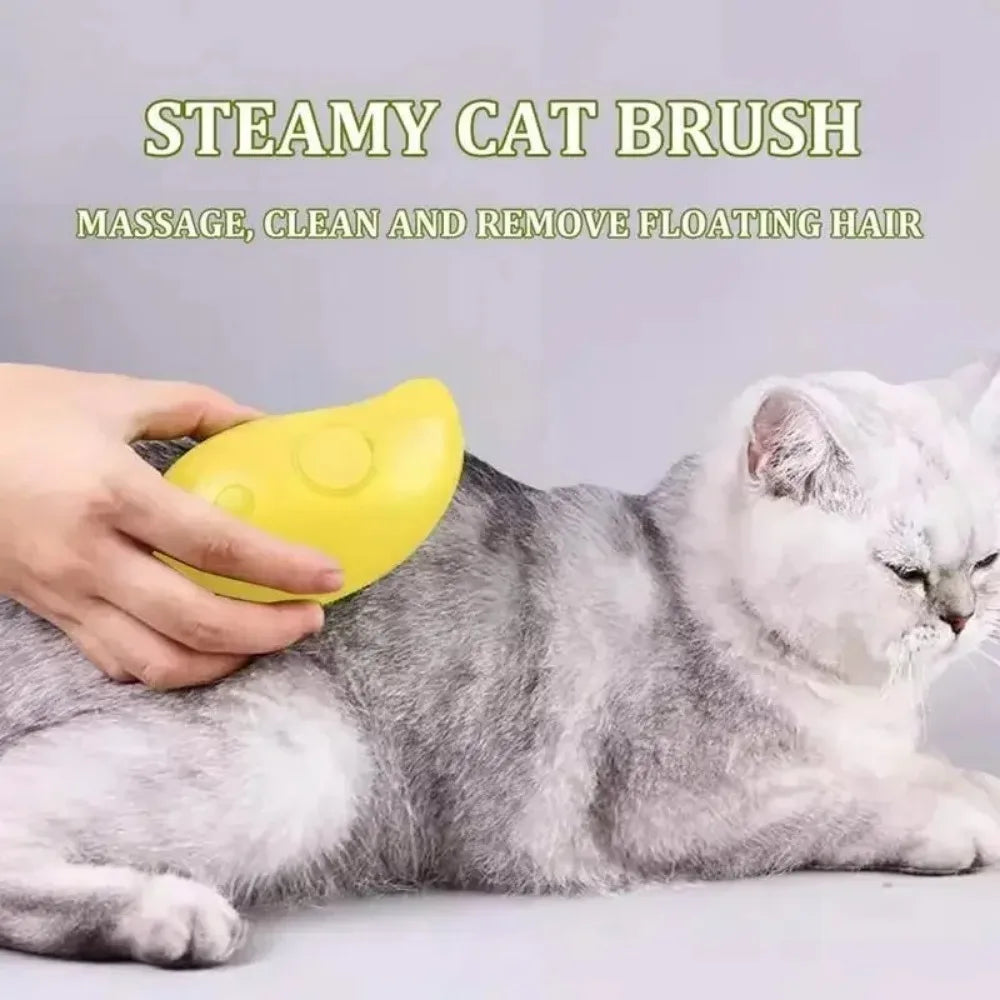 3-in-1 Electric Pet Grooming Tool: Steam Brush with Sprayer for Massage and Shedding Control for Cats and Dogs