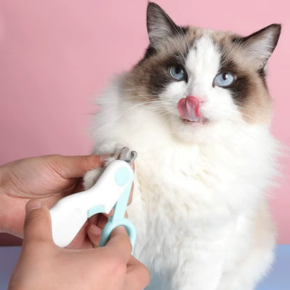 LED Light Cat Dog Nail Clipper Cutter Professional Pet Claw Trimmer with Safety Lock Puppy Kitten Animals Care Grooming Tool Kit